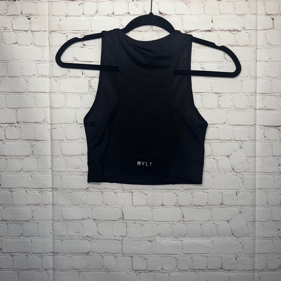 ✨BYLT Black Crop Top Athletic Tank Sleeveless Activewear Womens Size S - Picture 3 of 4